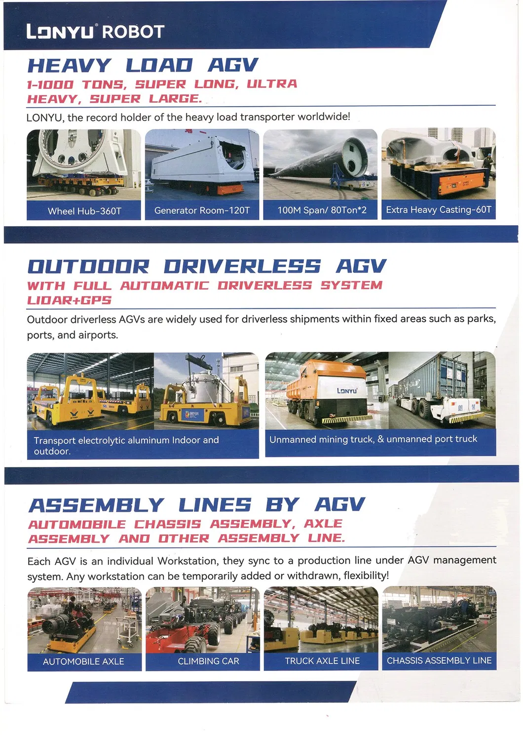 60t Mobile Robot Automated Guided Vehicles Heavy Load Transport Agv