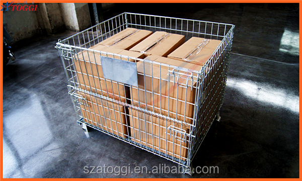 Foldable Euro Wire Mesh Storage Cage Pallet Basket Details