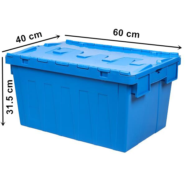 Attached lid crate 60x40x31.5 cm