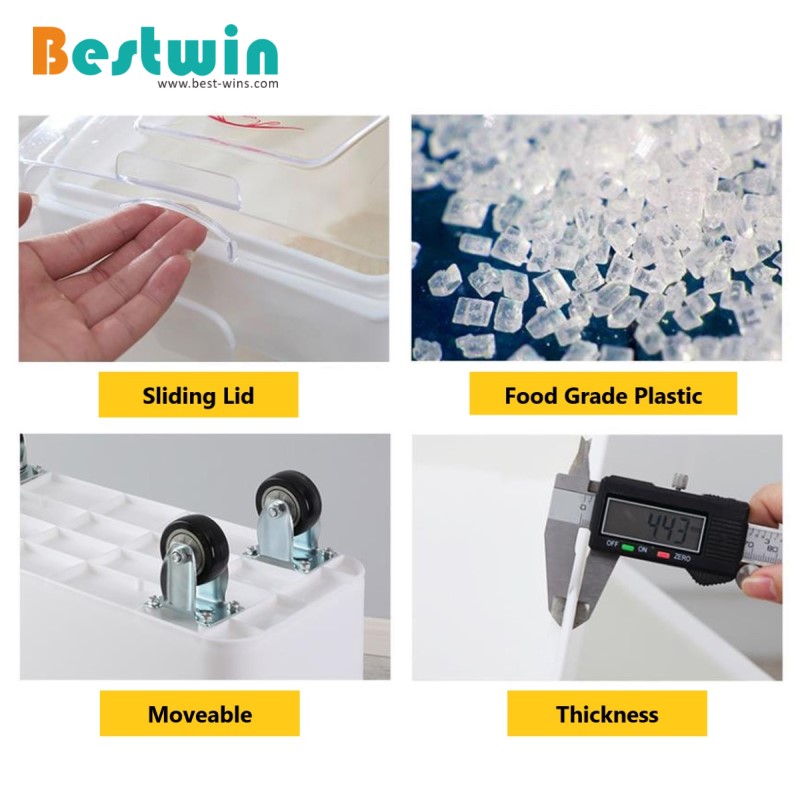 Food Grade Plastic Polyprepylene PP Restaurant Bakery Ingredient Container Cereal Rice Sugar Flour Storage Bin