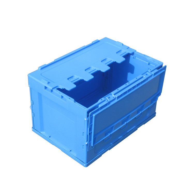 Heavy Duty Stackable Collapsible Container Folding Storage Transport Box Turnover Plastic Foldable Crate With Lid