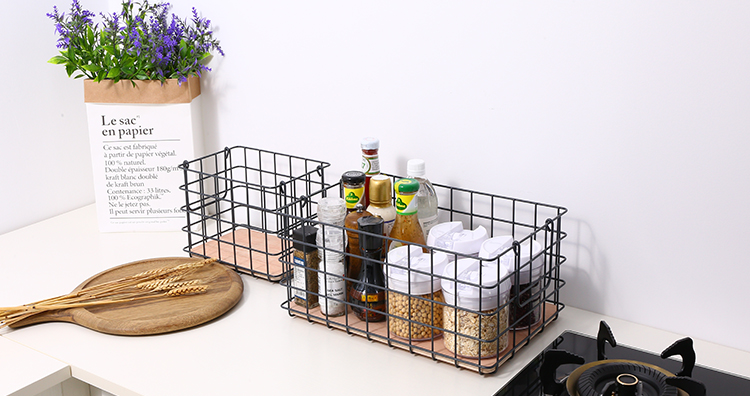 Kitchen Bathroom Home Storage Grid Basket Banner
