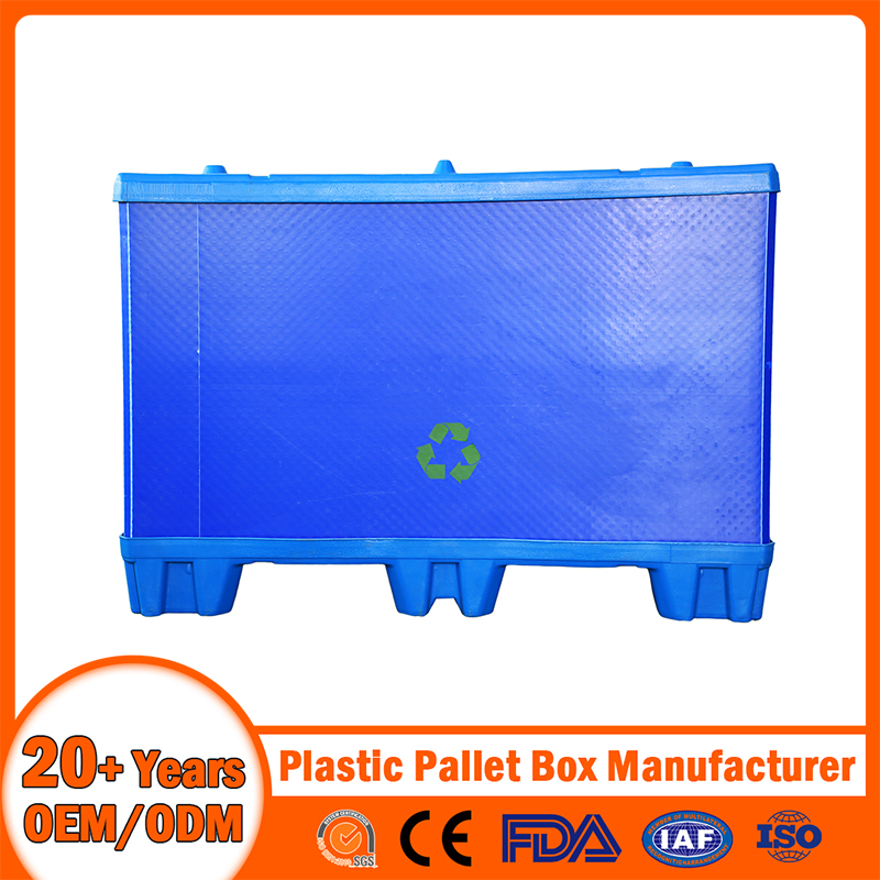 1200*800mm/1100*1100mm Plastic Logistic Bulk Container Pallet Collar Sleeve Box with Divider Foldable Double Layer Blow Molding Pallet Box