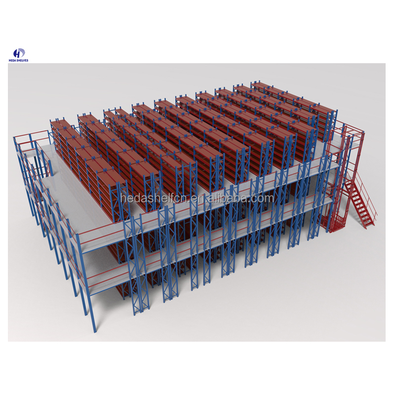 Free Design Industrial Steel Platform Warehouse Multi-Tier Racking Support Mezzanine Floor
