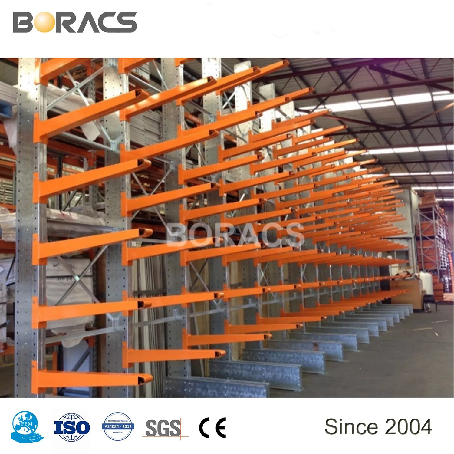 Outside Usage Hot Dipped Galvanized Cantilever Rack for Long Steel Pipe, Long Wooden Panel, Car