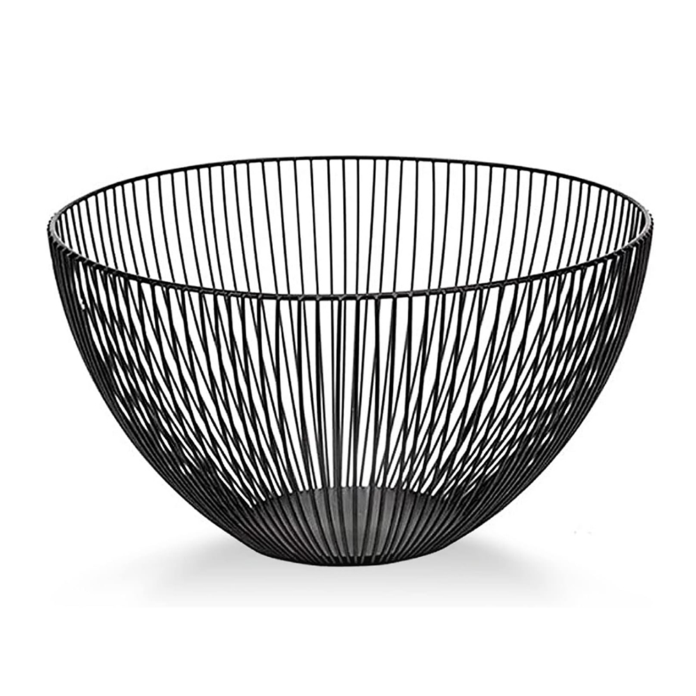 Countertop Food Container Large Round Storage Baskets for Kitchen Gold Metal Iron Wire Mesh Fruit Basket Bowl