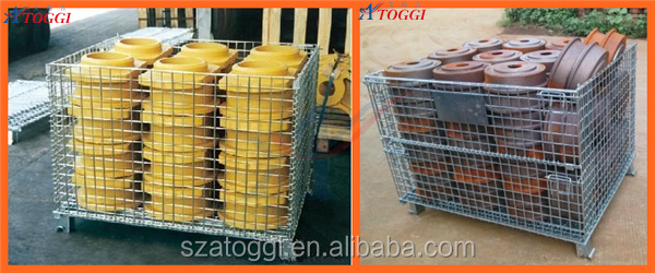 Foldable Euro Wire Mesh Storage Cage Pallet Basket Logistic Application