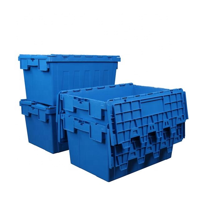 Large Logistic Packaging Stackable Nesting Plastic Crates Turnover Boxes Storage Ecommerce Tote