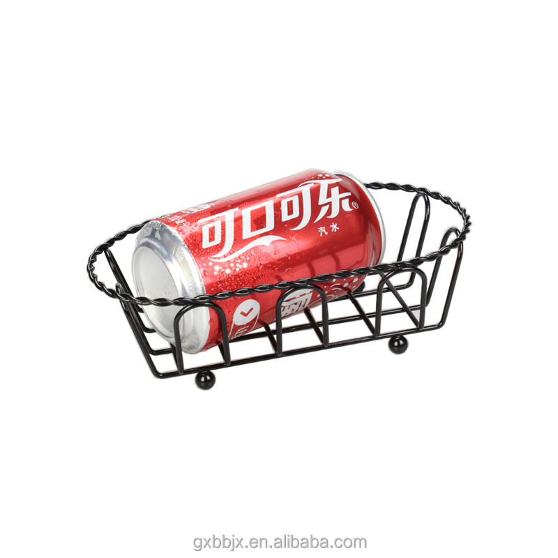 Metal Wire Mesh Basket Tabletop Organizer Food Container Box Small Size Black Bread Storage Basket Fruit Holder Gift Basket