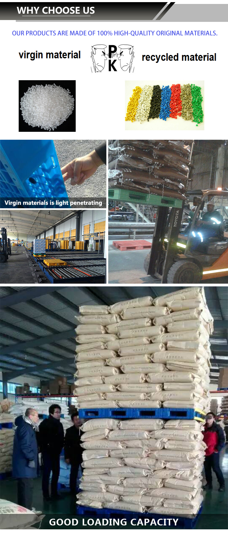 Stackable Nestable Plastic Tote Bin HDPE PP
