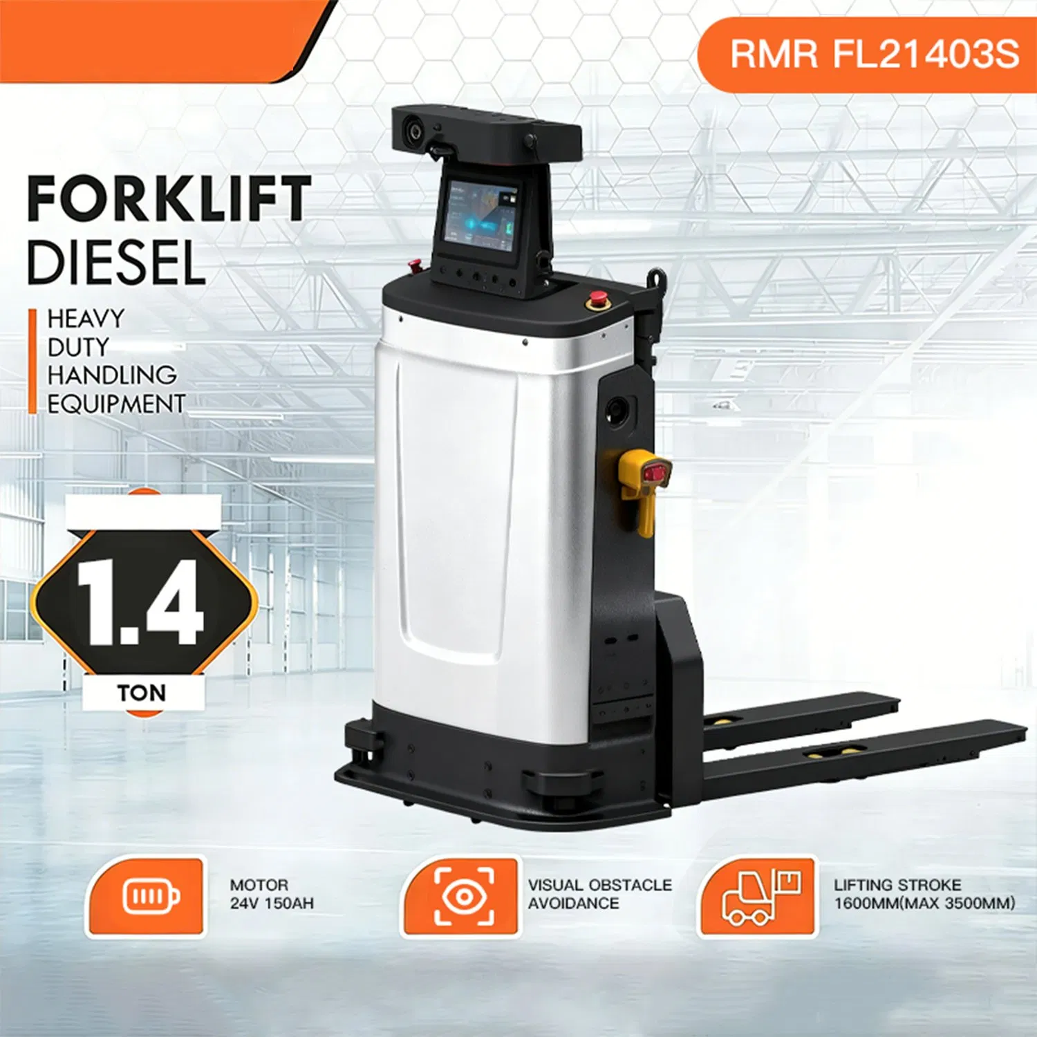 Agv Forklift Robot with Laser Slam Navigation for Heavy-Duty Warehouse Operations
