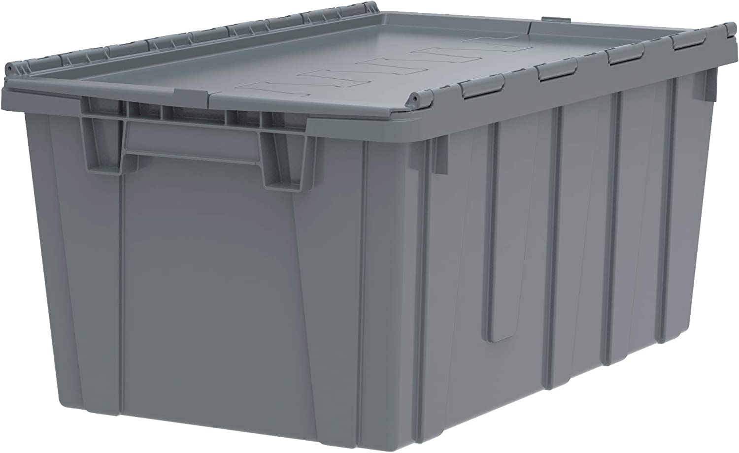 Home Storage Box Heavy Duty Plastic Storage and Packing Stackable Tote Crates with Attached 100 Pound Capacity