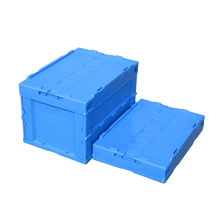 Heavy Duty Stackable Collapsible Container Folding Storage Transport Box Turnover Plastic Foldable Crate With Lid