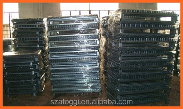 Foldable Euro Wire Mesh Storage Cage Pallet Basket Loading