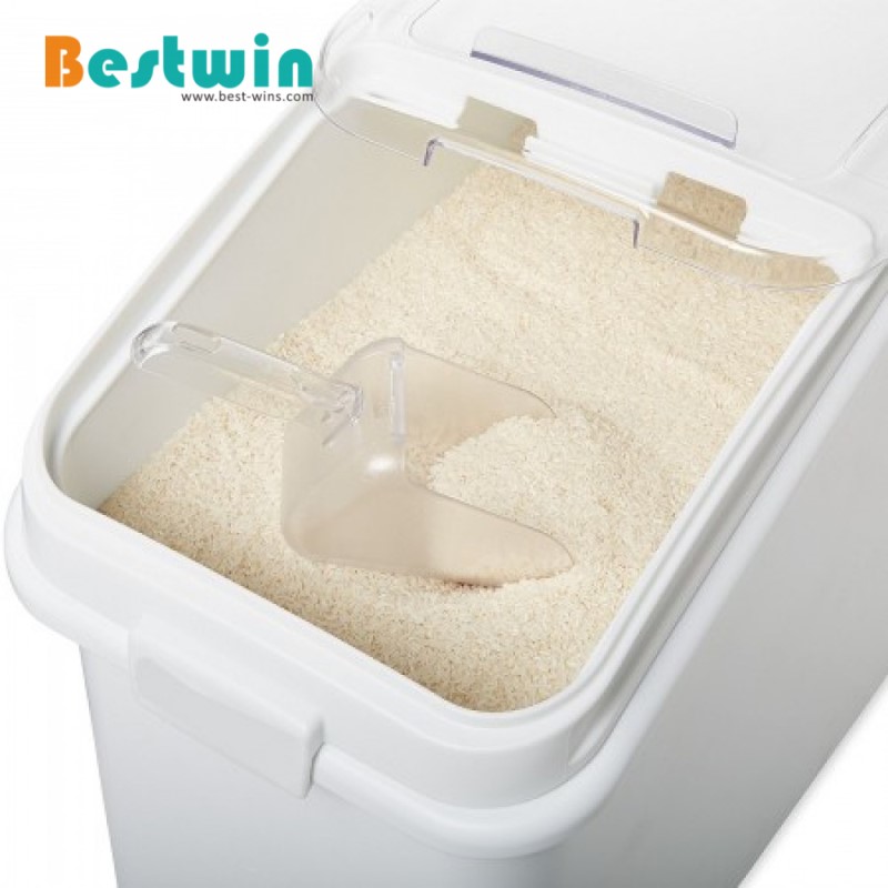 Food Grade Plastic Polyprepylene PP Restaurant Bakery Ingredient Container Cereal Rice Sugar Flour Storage Bin