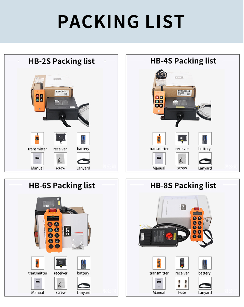 HB-4S Wireless Waterproof IP67 Pendant Control Station Radio 24 Volts Industrial Remote Control for Crane