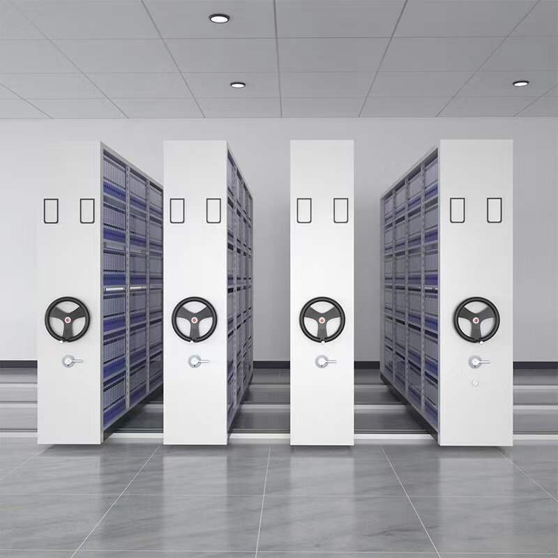 High-Density Manual Mobile Shelving System Space-Saving Mechanical Compactor Filing Cabinet For Archives &amp; Library