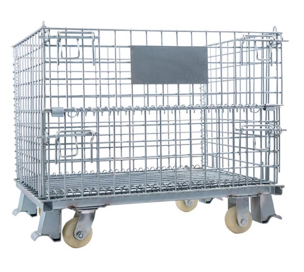 1000*800*840 Capacity 1000kgs Foldable Steel Pallet Baskets Wire Mesh Container for Industry &amp; Warehouse Storage