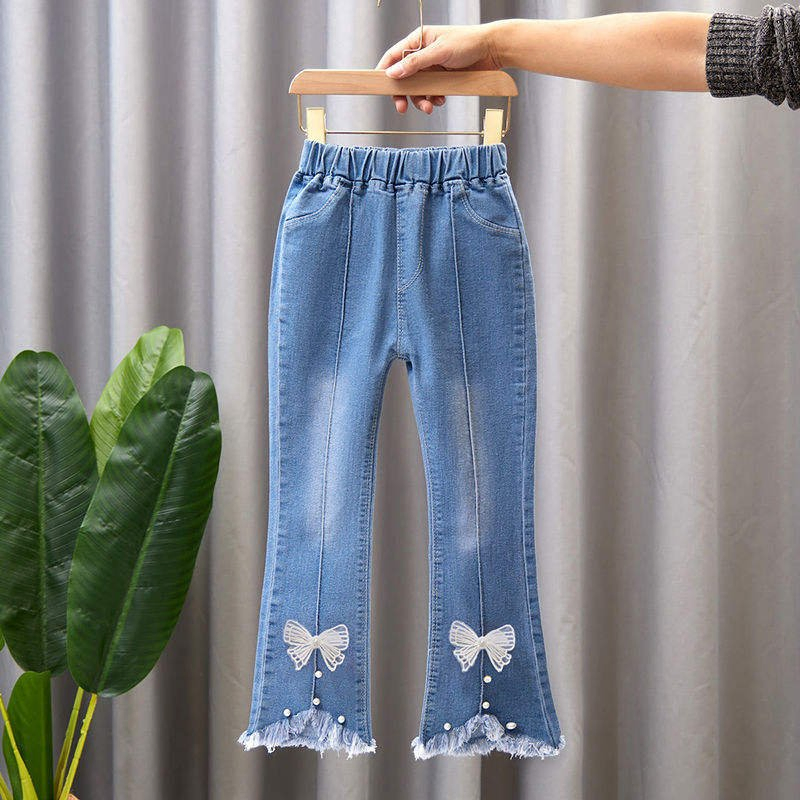 Calças de Jeans Flare de Moda para Meninas por Atacado &amp; Calças para Crianças, Jeans para Crianças para Primavera, Verão e Outono