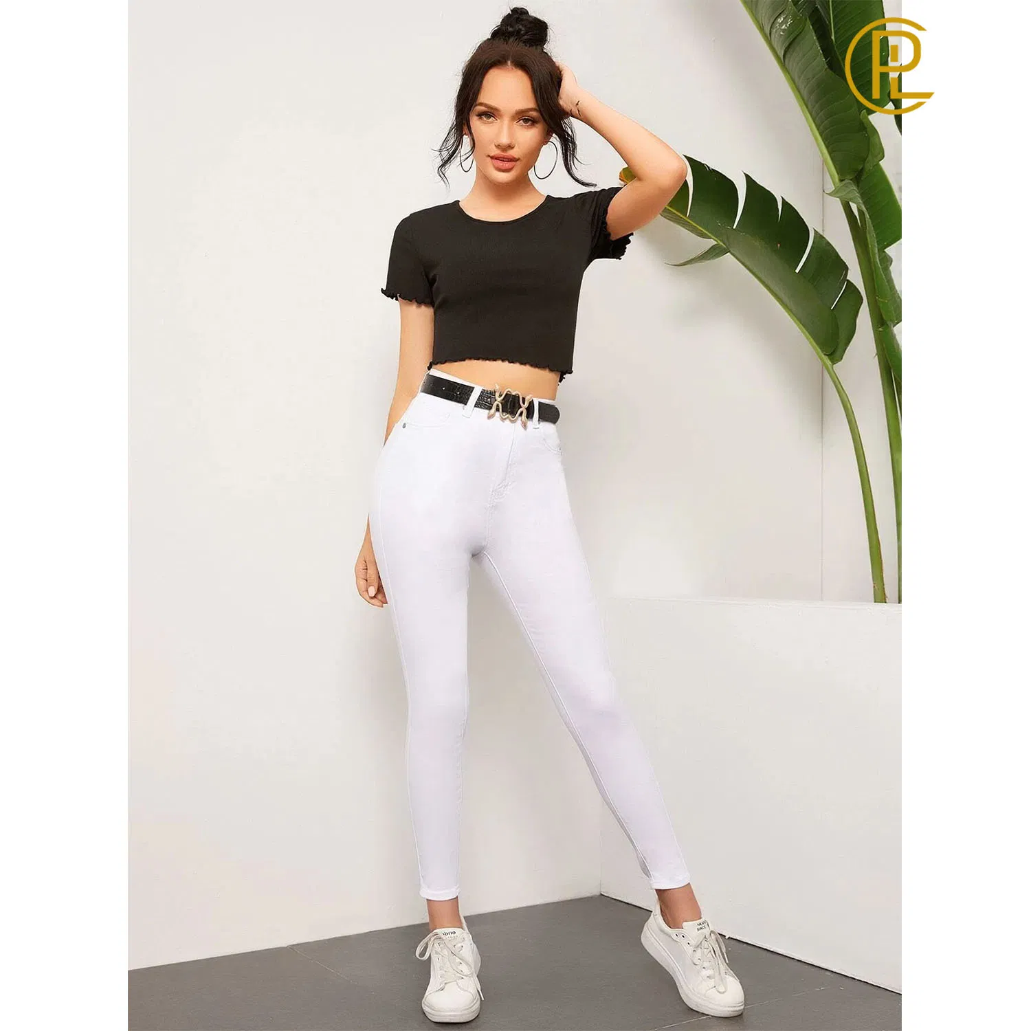 Calças skinny de cintura alta em quatro cores