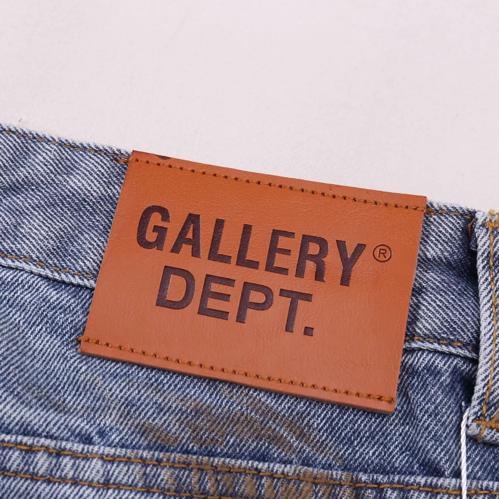 Calças de Denim com Lavagem Vintage Estilo Gallery Dept (Corte Reto em Lote)