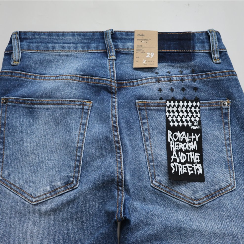 Calças de Denim Premium Desgastadas — Jeans Rasgados Estilo Ksu-Bii Personalizados