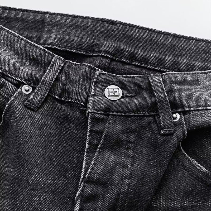 Calças Jeans Rasgadas Masculinas Estilo Ksu-Bi Slim Stretch Moda de Rua Denim