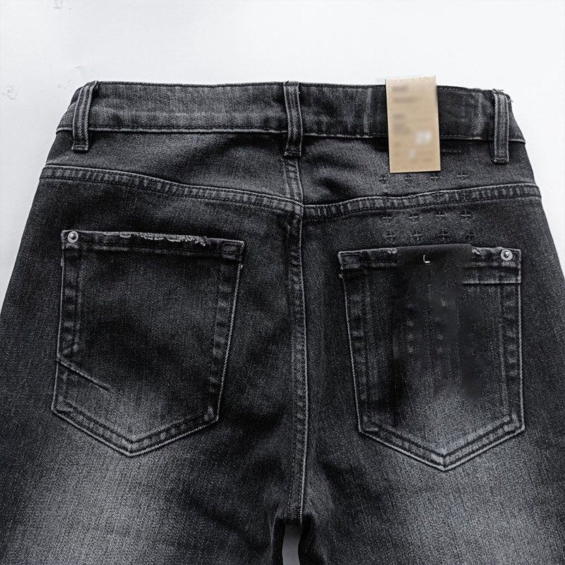 Calças Jeans Rasgadas Masculinas Estilo Ksu-Bi Slim Stretch Moda de Rua Denim