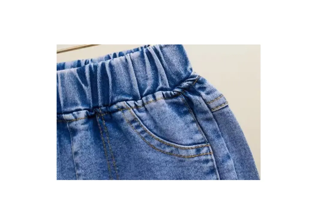 Calças de Jeans Casuais de Alta Qualidade para Meninas - Calças de Denim com Renda Largadas para Crianças