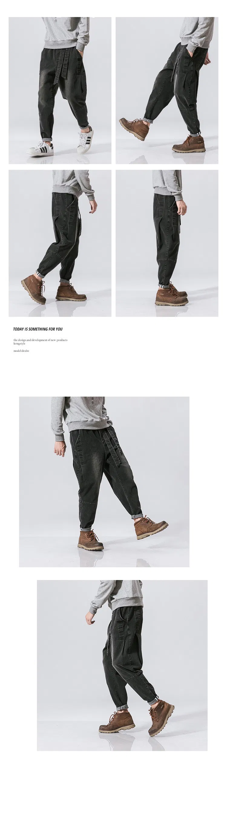 Novo Moda Retrô Calças Jeans Masculinas Largas Tamanho Plus