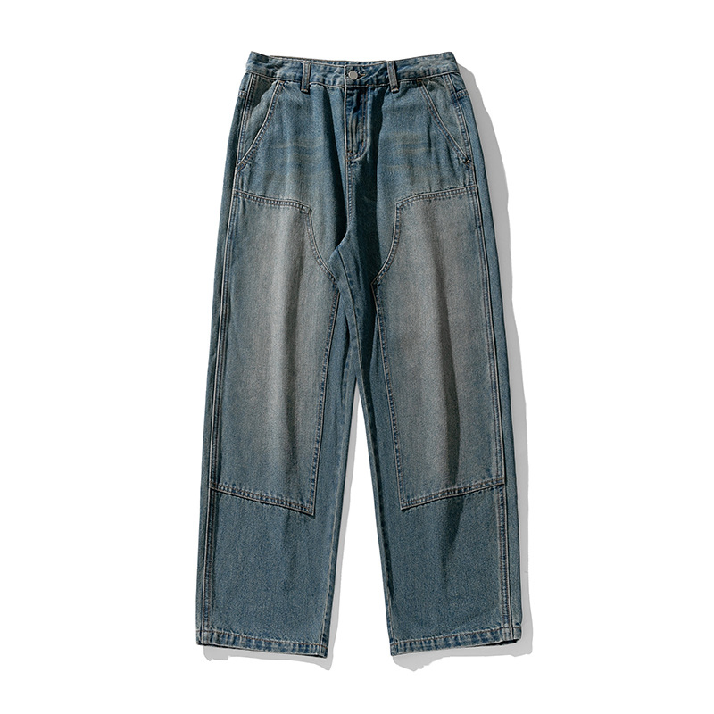Calças Cargo Vintage Lavadas para Homens de Dois Joelhos Outono Inverno (CFQDKZ-007)