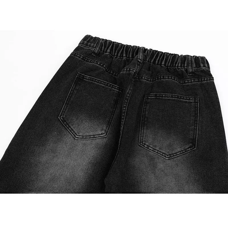 Calças jeans baggy largas e soltas para homens, estilo scimitar, tendência legal da marca