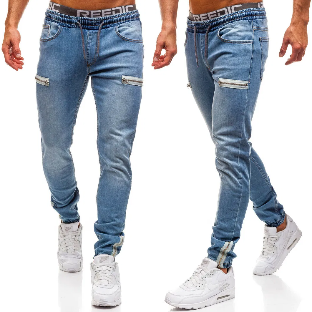 Calças esportivas com zíper para homens, estilo casual, com acabamento fosco