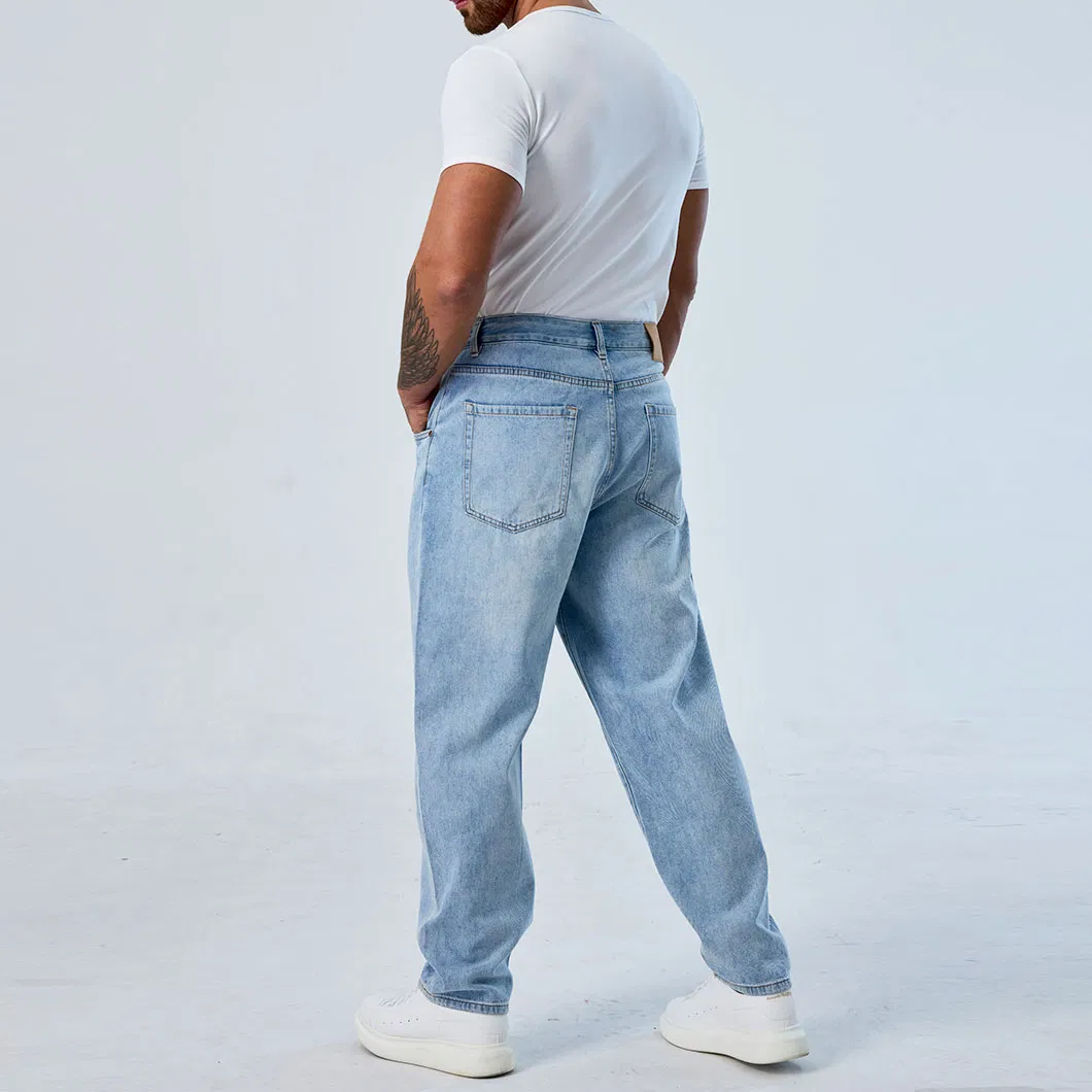 Calças baggy plissadas azul brilhante personalizadas para homens