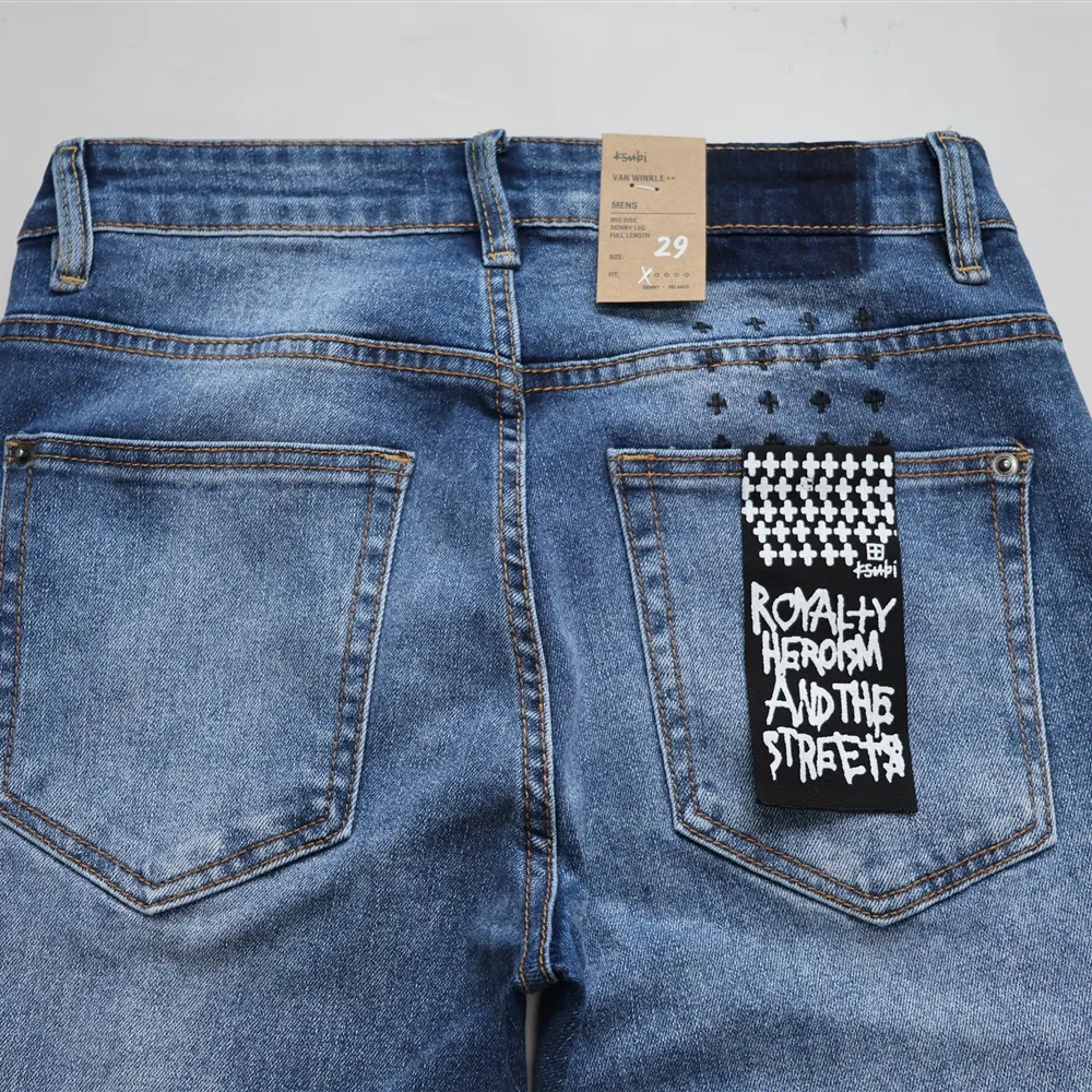 Calças de Denim Premium Desgastadas — Jeans Rasgados Estilo Ksu-Bii Personalizados