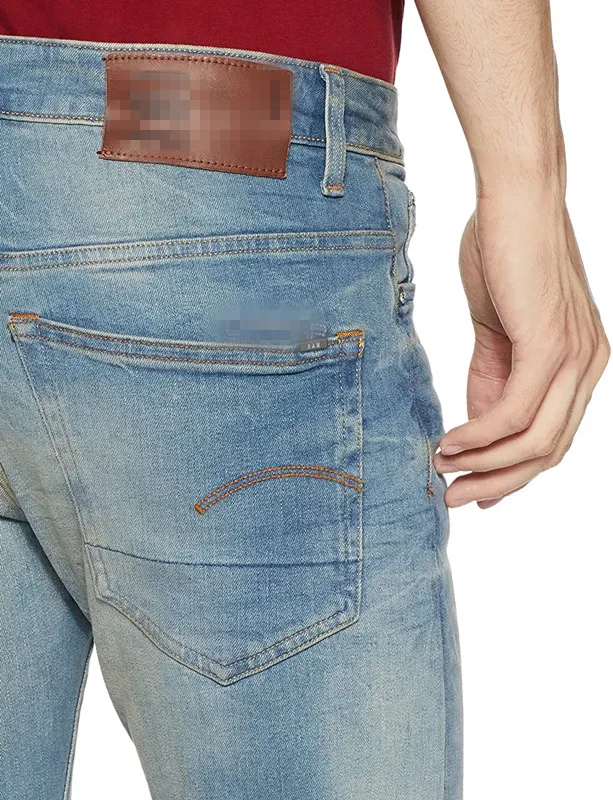 Calças Jeans Retas de Algodão para Homens Sem Rasgos Jeans de Denim Vintage