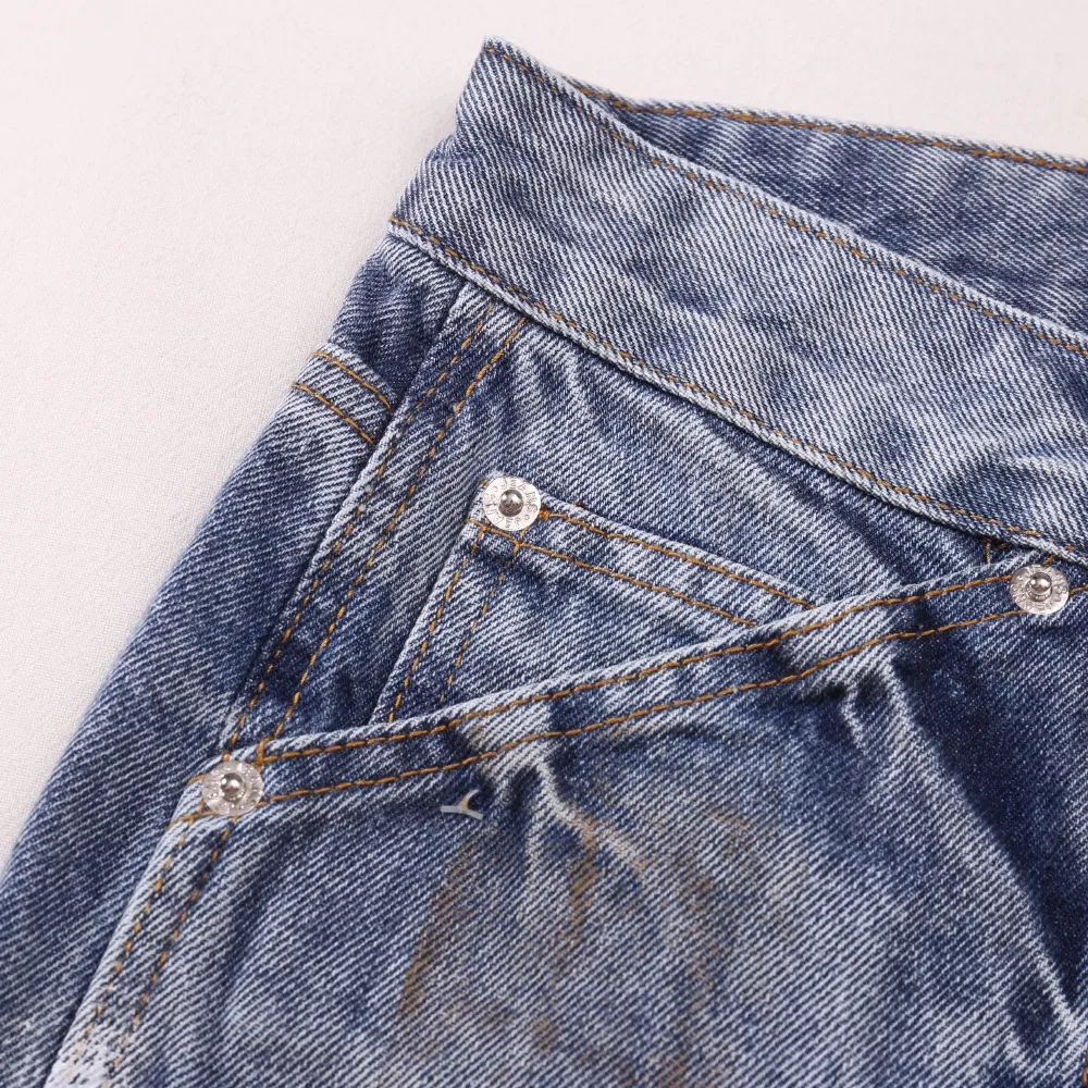 Calças de Denim com Lavagem Vintage Estilo Gallery Dept (Corte Reto em Lote)