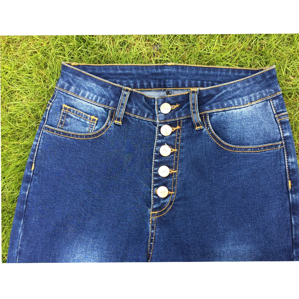 Calças de Jeans Lápis de Cintura Alta Elástica para Mulheres