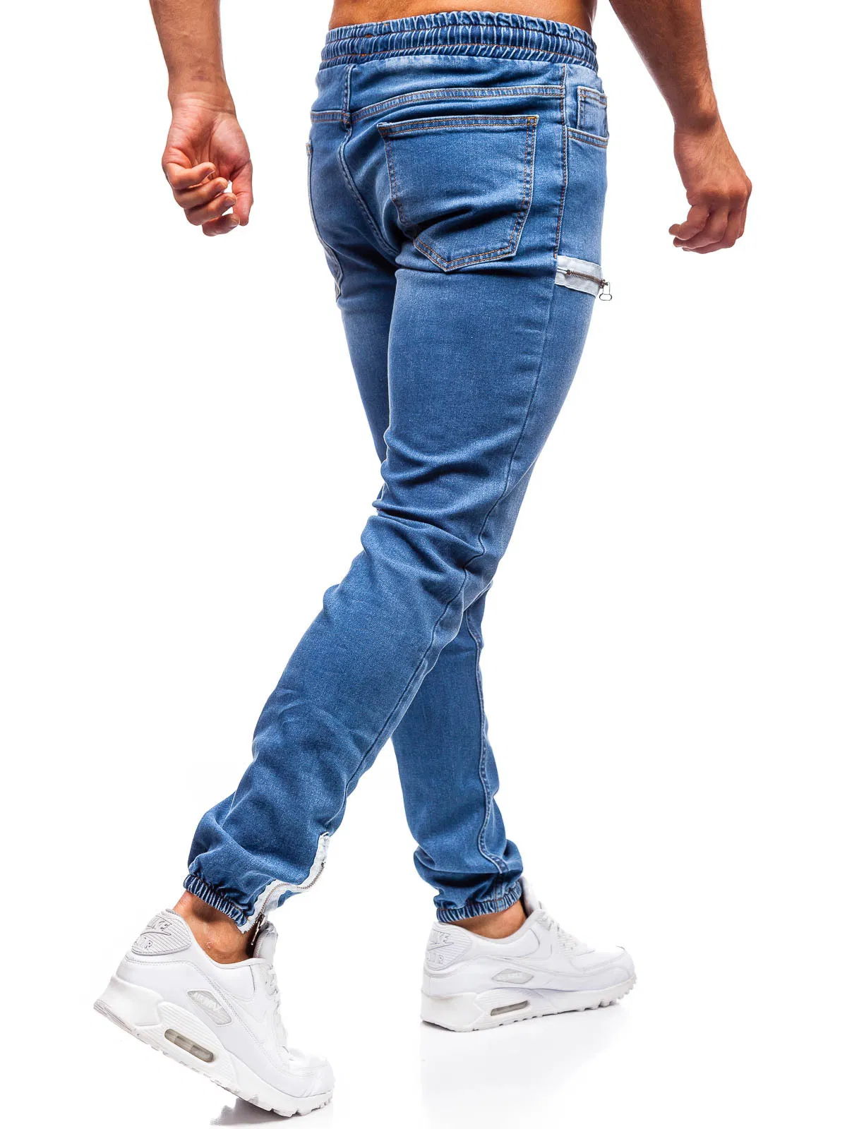 Calças esportivas com zíper para homens, estilo casual, com acabamento fosco