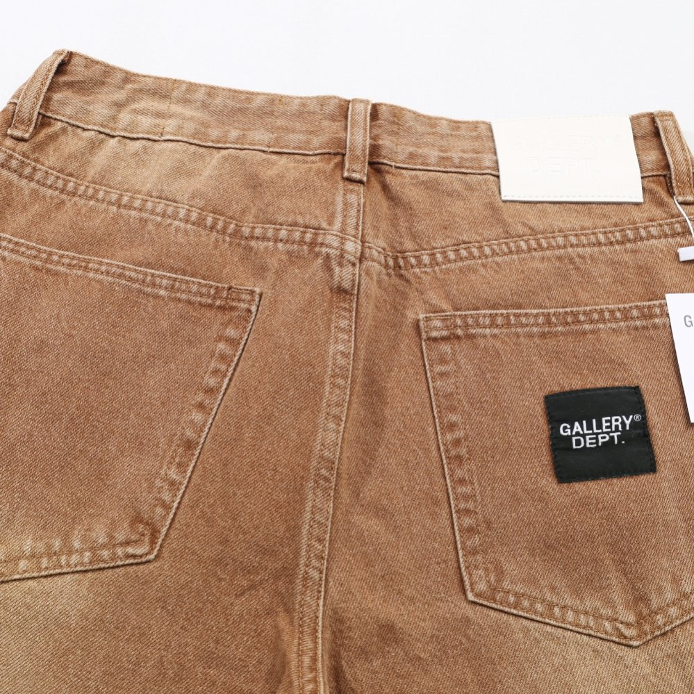 Calças Jeans Premium de Corte Reto para Homens com Aparência Desgastada da Gallery Dept