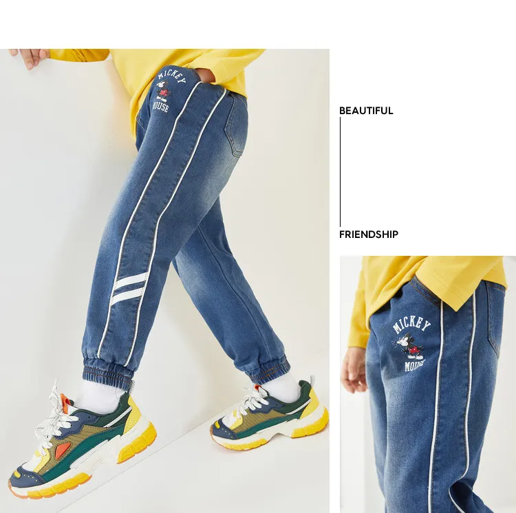 Calças de Outono para Crianças, Jeans de Algodão Macio para Meninos