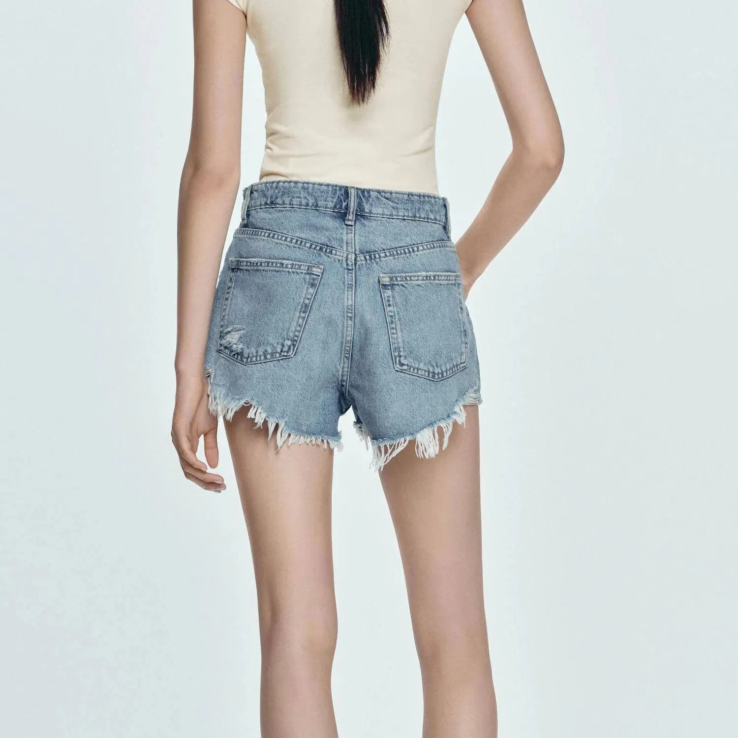 Calças Jeans Femininas Curtas Personalizadas 2025 Jeans Casuais Largos e Fashionáveis para o Verão Feminino