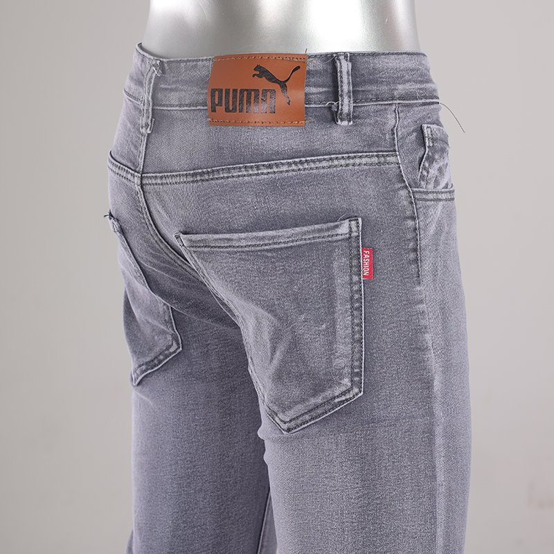 Calças jogger de denim para homens, com cintura baixa elástica, cordões, bolsos cargo e na cor azul escuro personalizado