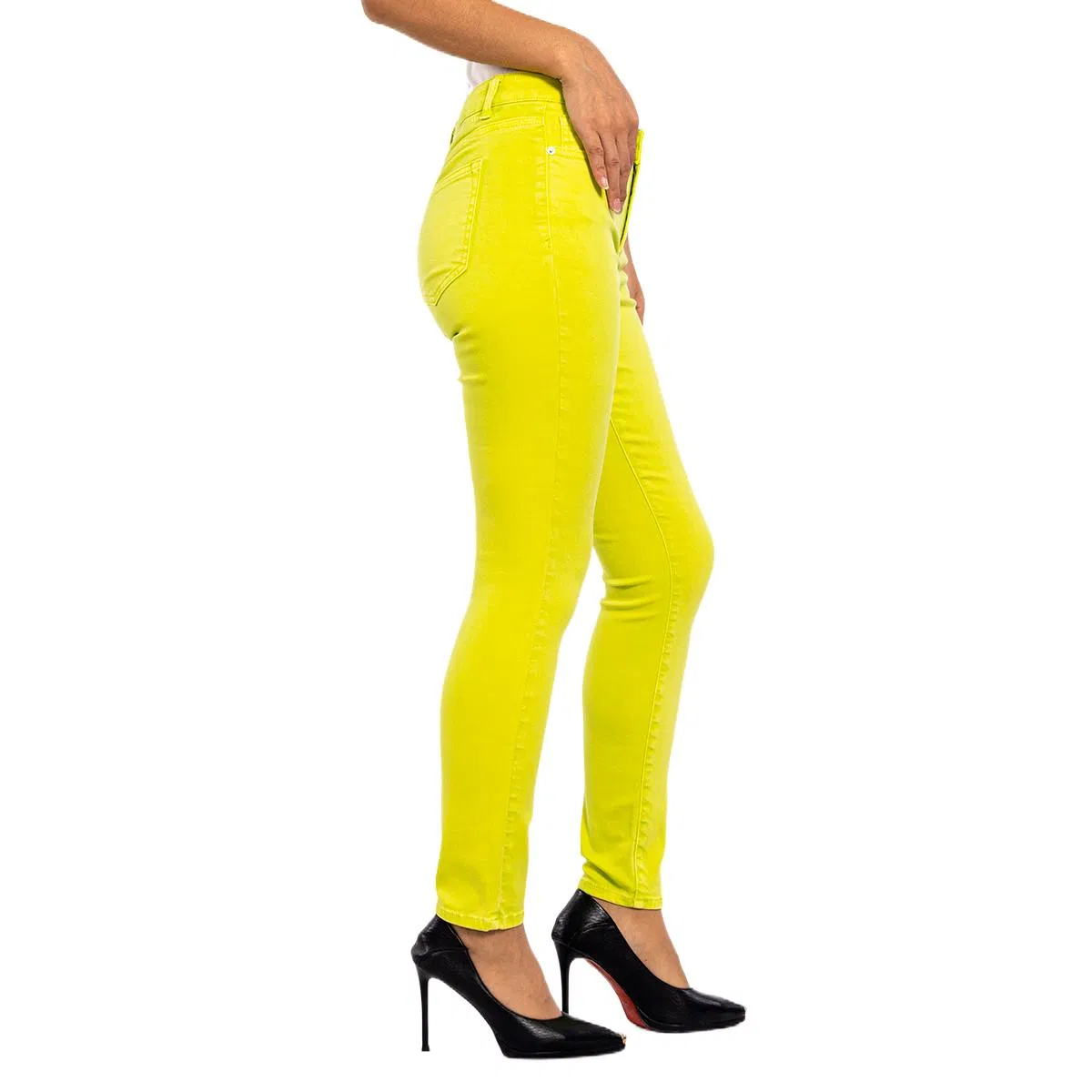 Calças personalizadas de cor sólida, calças casuais, cintura baixa, jeans skinny femininos