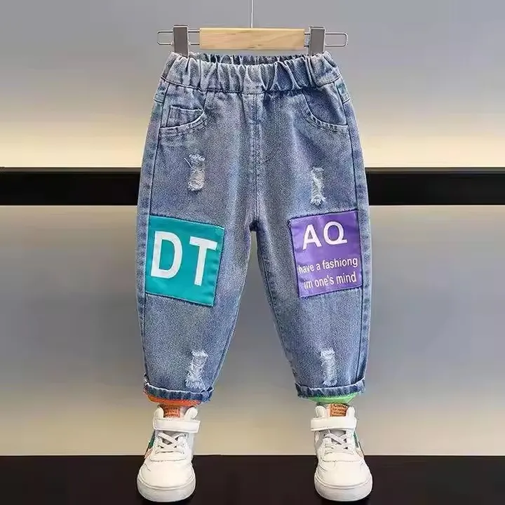 Novas Roupas Infantis de Outono e Inverno, Jeans Infantis de Alta Qualidade