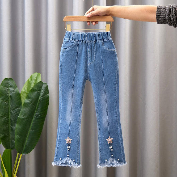 Calças de Jeans Flare de Moda para Meninas por Atacado &amp; Calças para Crianças, Jeans para Crianças para Primavera, Verão e Outono