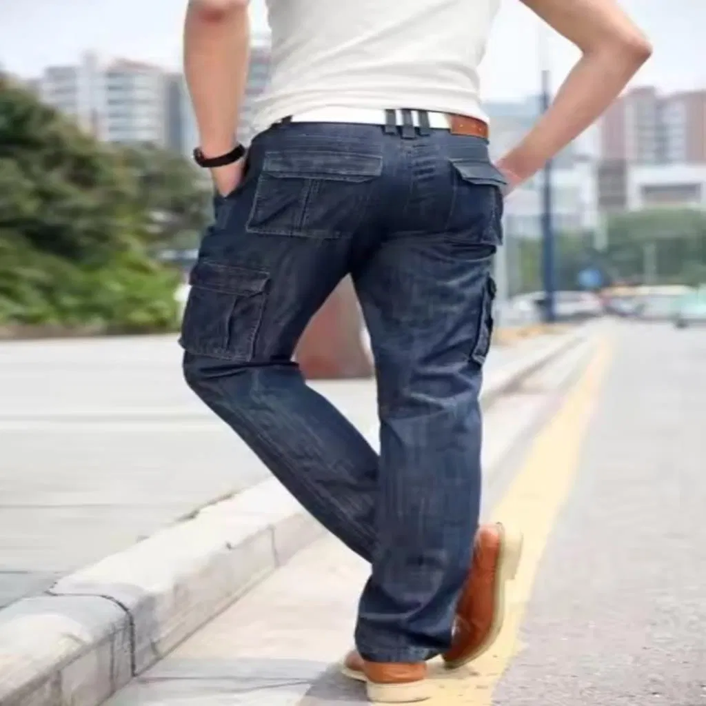 Calças de Jeans Casuais Masculinas Stretch Duráveis e Respiráveis para Atividades ao Ar Livre Estilo Europeu Moda Calças Cargo