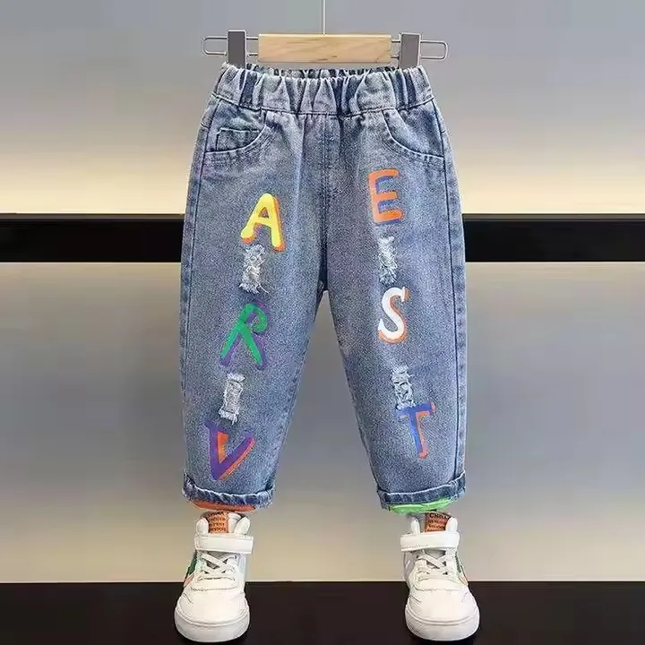 Novas Roupas Infantis de Outono e Inverno, Jeans Infantis de Alta Qualidade