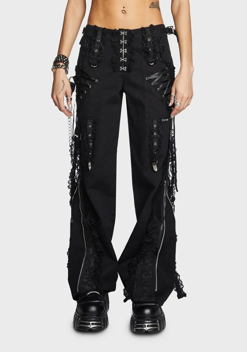 Novas Calças Cargo de Denim com Cintura Baixa para Mulheres Estilo Punk