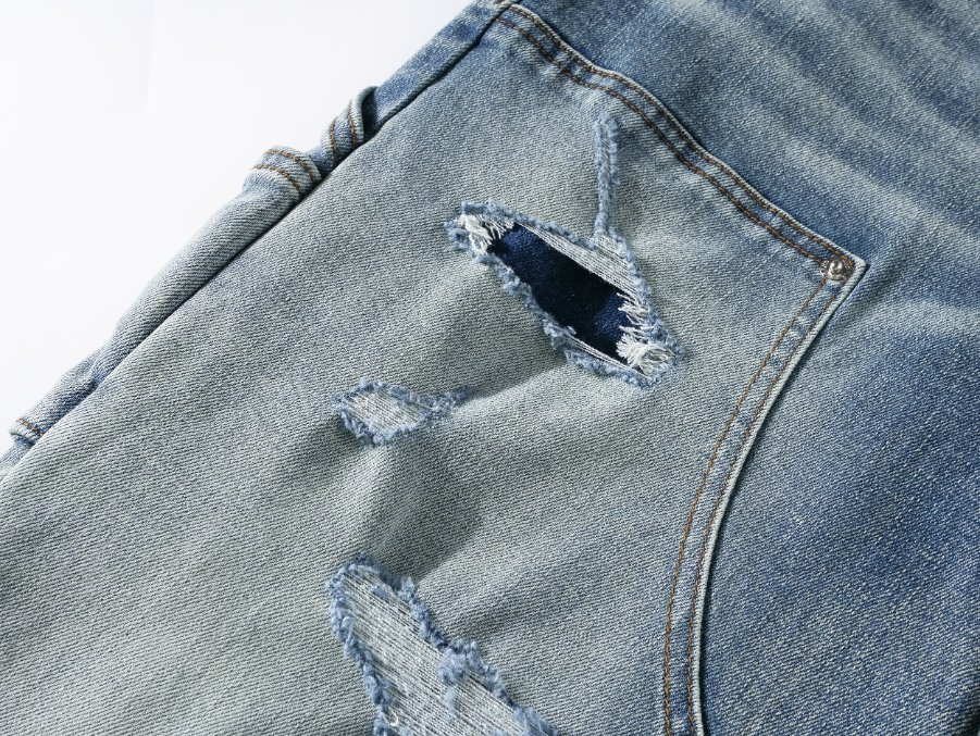 Calças Jeans Retro Whiskering para Atividades ao Ar Livre